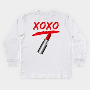 XOXO Lipstick Kids Long Sleeve T-Shirt